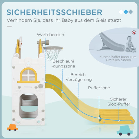 Rootz Toddler Slide - Indoor Slide - 7-in-1 Playset - Acceleration Zone - Bridge Walkway - Storage Baskets - 178L x 177W x 99H cm