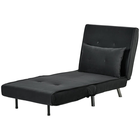 Rootz Reclining Chair - Lounge Chair - Single Bed - Ultimate Comfort - Adjustable Backrest - Velvet Fabric - 77cm x 88cm x 83cm