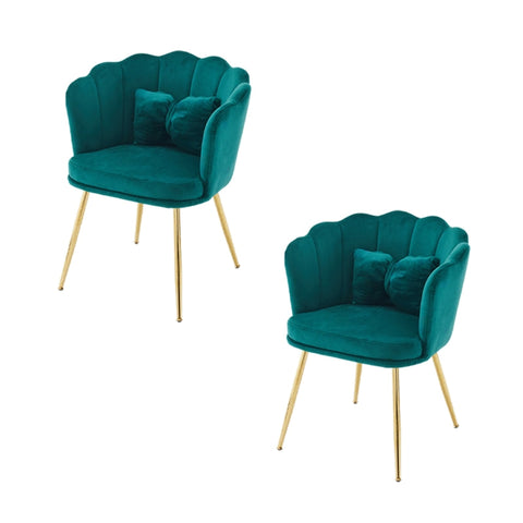 Rootz Velvet Chair Set - Elegant Seating - Sophisticated Chairs - Exceptional Comfort - 63cm x 58cm x 77cm
