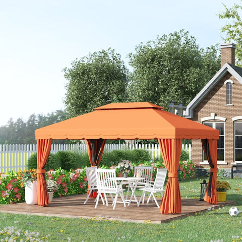 Rootz Garden Pavilion - Outdoor Gazebo - Patio Canopy - Spacious Design - Durable Materials - Enhanced Air Circulation - 390cm x 290cm x 280cm - Aluminum & Polyester