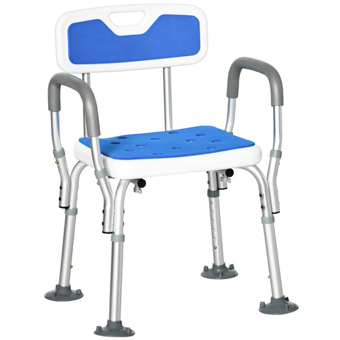 Rootz Shower Chair - Shower Seat - Ergonomic Bath Stool - Height Adjustable - Non-Slip - 56.5cm x 53.5cm x 74-87cm
