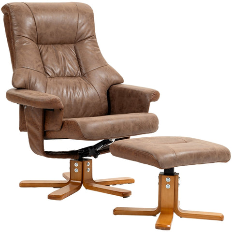 Rootz Swivel TV Armchair Set - Recliner - Lounge Chair - 135° Tilt - 78cm x 82.5cm x 109cm