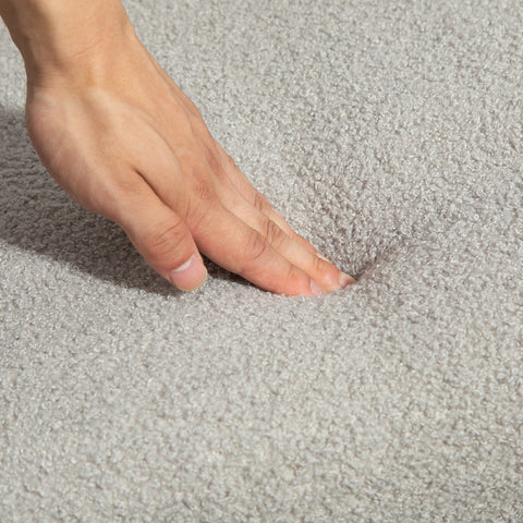 Rootz Rocking Chair - Still Chair - Wool Bouclé Fabric Seats - Relaxation Comfort - Solid Rubber Wood Legs - 60cm x 81cm x 71cm