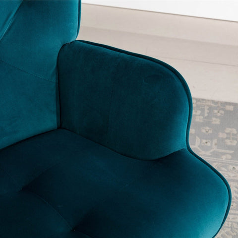 Rootz Velvet Armchair - Living Room Chair - Trendy Seating - High-Quality Comfort - 96cm x 69cm x 70cm