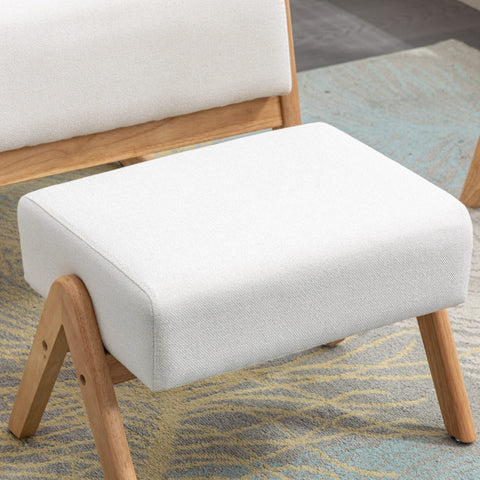 Rootz Mid-Century Modern Rocking Chair - Relaxation Seat - Ergonomic Swing Base - Solid Wood - 65x85x94cm - Includes Footrest 53x36x36cm