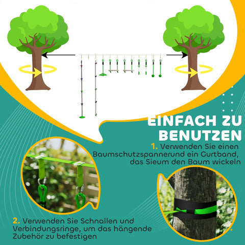 Rootz Climbing Rope Set - Rope Kit - Climbing Facilities - Muscle Strengthening - 1000 x 5 x 0.18 cm