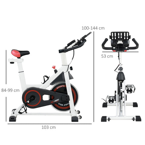 Rootz Exercise Bike - Indoor Cycling Bicycle - Home Trainer - 8kg Flywheel - Adjustable Resistance - Steel Frame - 103cm x 53cm x 100-114cm