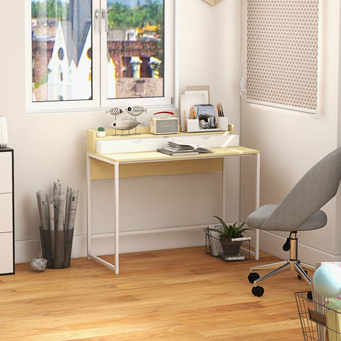 Rootz Modern Desk with Shelf - Workspace Table - Office Desk - Organized Storage - 106L x 50W x 89H cm