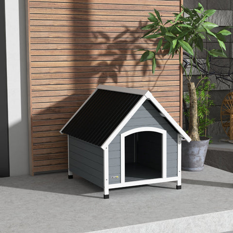 Rootz Wooden Dog House - Outdoor Pet Shelter - Weatherproof Kennel - Comfortable & Protective - 84 x 99 x 87 cm