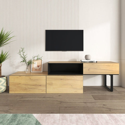 Rootz TV Cabinet Combo - Entertainment Stand - TV Console - Adjustable Length, Ample Storage - 120cm x 34.5cm x 30cm/50cm