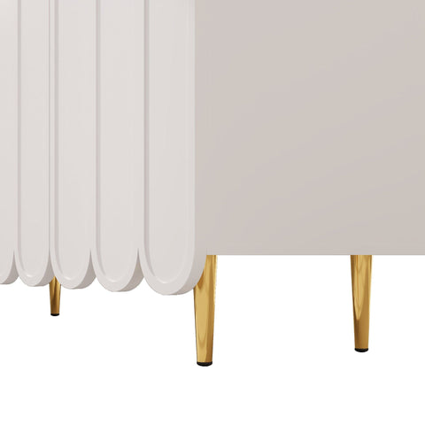 Rootz Modern Sideboard - Buffet Cabinet - Storage Console - Elegant Golden Legs - 120 x 40 x 150.8 cm