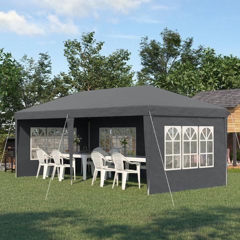 Rootz Pavilion Pop-up Foldable Tent - Reception Tent - Marquee Canopy - Weather-Resistant - 585cm x 295cm x 270cm