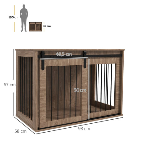 Rootz Dog Crate - Pet Cage - Kennel - Ventilated Design - 98cm x 58cm x 61cm