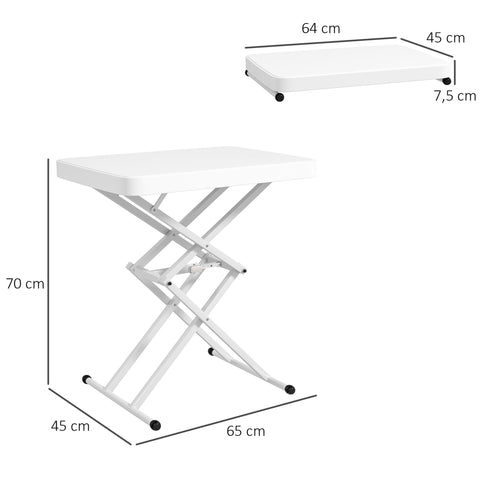 Rootz Garden Table - Portable Table - Bistrotic - Space-Saving, Foldable, 5 Height Options - 65x45x70cm
