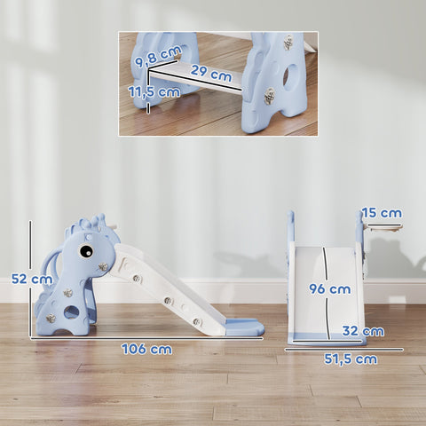 Rootz 3-in-1 Kids Slide Set - Toddler Play Slide - Indoor Activity Center - Giraffe Design - 106 x 51.5 x 52 cm - Safe, Fun, Engaging for 1-3 Year Olds
