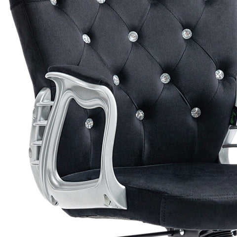 Rootz Modern Office Chair - Velvet Desk Chair - Adjustable Swivel Chair - High-Density Foam - 59.5cm x 60.5cm x 93-103cm
