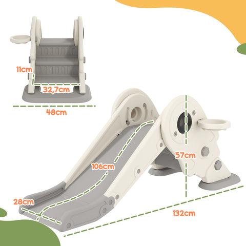Rootz 3-in-1 Children's Slide - Indoor Slide - Kids Playset - Foldable Design for Easy Storage - 132cm x 48cm x 57cm