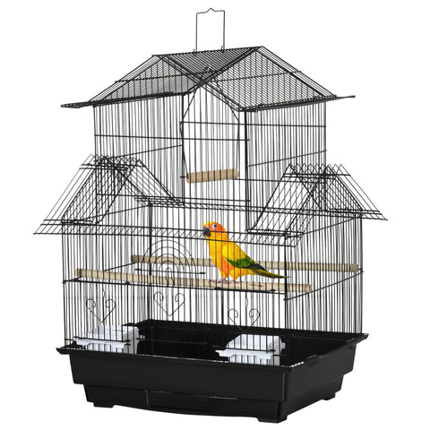 Rootz Aviary House - Bird Cage - Bird Shelter - Spacious Design - 50.5 x 41 x 63 cm - Black