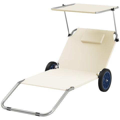Rootz Sun Lounger Set - Foldable Garden Lounger - Roll Deck Chair - Adjustable Backrest - 62cm x 148cm x 85cm
