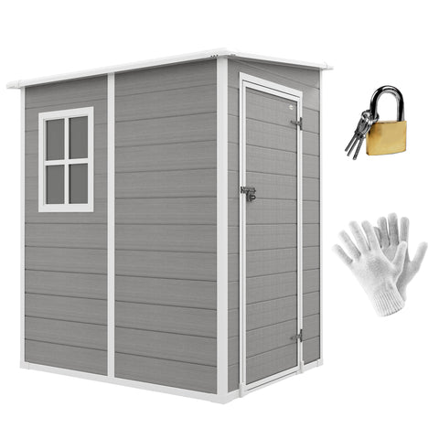 Rootz Tool Shed - Garden Shed - Storage Shed - Secure Lock - 122 x 149 x 192/177 cm