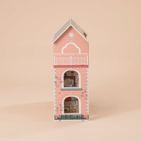 Rootz Wooden Dollhouse for Kids Girls - Princess House - Pretend Play Toy - Encourages Creative Imagination - Endless Hours of Fun - 76 x 38 x 114 cm - Solid Wood