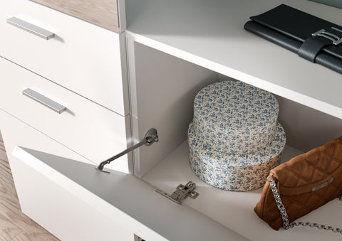 Rootz Wardrobe - Storage Cabinet - Organizer Closet - Durable & Easy-Care - White Melamine - 104 x 39 x 36 cm