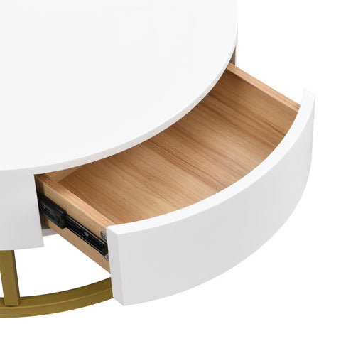 Rootz Gold-Plated Nesting Table Set - Height-Adjustable Coffee Table - Versatile Side Table - Stylish Storage - 70x70x42/56.5cm + 60x60x24cm