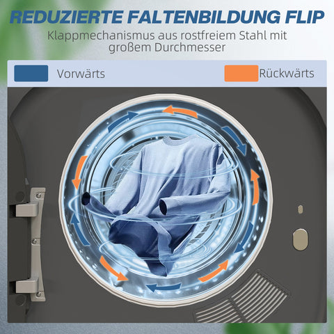 Rootz Compact Grey Tumble Dryer - Clothes Dryer - UV Disinfection - 4 Kg Capacity - 48cm x 40cm x 56cm - Quick Deodorization Under 30min