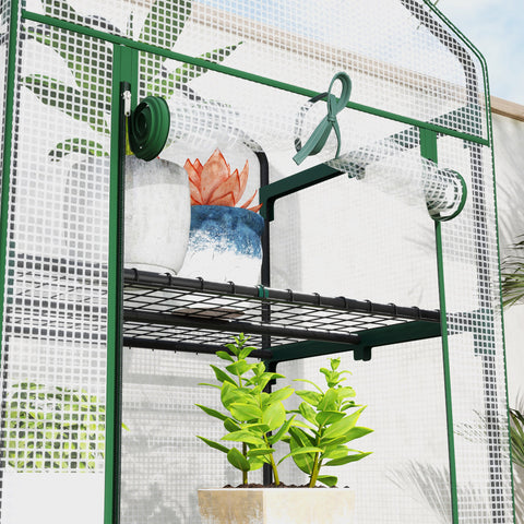 Rootz Mini-Greenhouse - Plant Shelter - Garden Greenhouse - Enhance Growth - 69x49x193cm - Sturdy Steel & Plastic