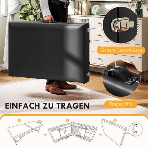 Rootz Height-Adjustable Massage Table - Portable Spa Bed - Foldable Therapy Table - Foam Comfort - 185cm x 70cm