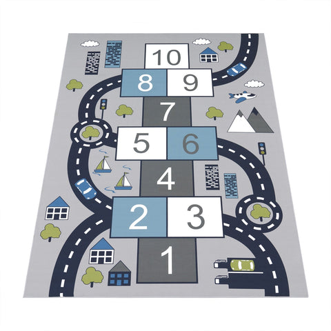 Children’s Play Rug – City Streets Pattern – Soft, Durable & Easy to Clean