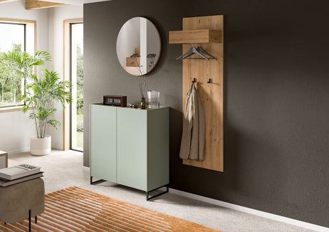 Rootz Wardrobe Set - Closet Organizer - Storage Solution, Quick Assembly, Sustainable Chipboard - 3 Piece Set 197x175x32 cm - Green and Brown