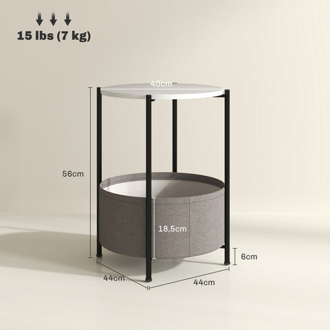 Rootz Round Side Table - Coffee Table - Bedside Table - Elegant Design - 44cm x 44cm x 56cm