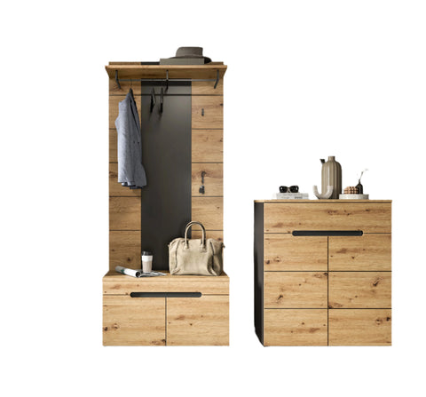 Rootz 4 Piece Wardrobe Set - Hallway Furniture - Storage Solution - Easy Installation - 175cm x 190cm x 37cm