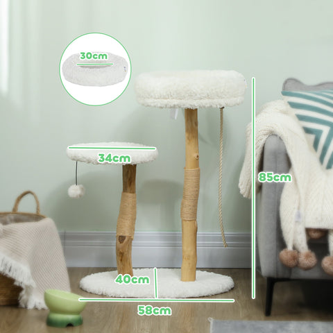 Rootz Scratch Tree Climbing Tree - Cat Tower - Cat Scratcher - Cozy Bed - 58cm x 40cm x 85cm