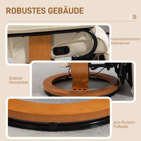 Rootz Relax Chair - TV Armchair - Faux Leather Recliner - Compact Reclining Chair - 78cm x 88cm x 103cm