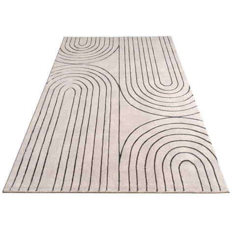 Geometric Botanical Pattern Rug – Modern Style – Soft & Durable – Short Pile