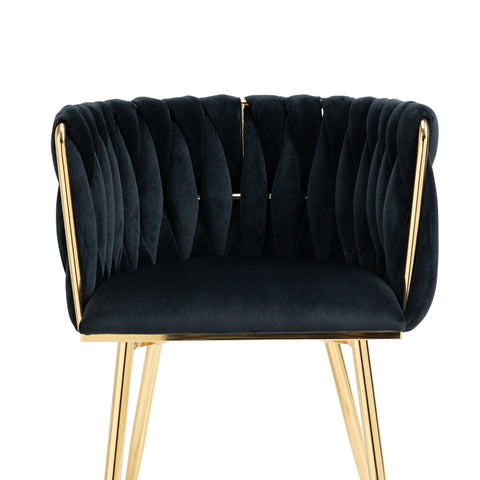 Rootz Velvet Dining Chair Set of 2 - Upholstered Chairs - Padded Seating - Maximum Comfort - 54cm x 52cm x 72cm