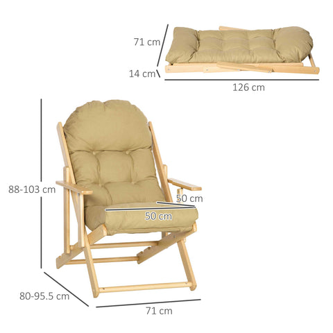 Rootz Accent Chair - Relax Chair - Upholstered Armchair - Adjustable Comfort - 71x89x96 cm - Foldable Design