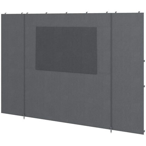 Rootz Gazebo Wall Frame - Pavilion Side Wall - Party Tent - Weather Resistant - Protects Sunburn - Hooks - Polyester - Nylon Fabric - Dark Gray - 300cm x 200cm