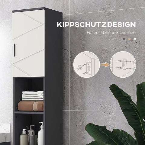 Rootz Bathroom Cabinet - Storage Cupboard - Adjustable Shelving - Chipboard Build - Grey - 183cm Height