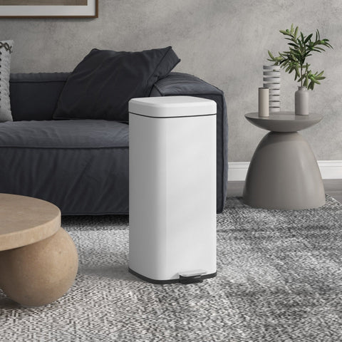 Rootz 30L Trash Can - Kitchen Bin - Garbage Container - Soft-Close Lid - Hold-Open Function - Fingerprint-Proof - 28cm x 35cm x 63.5cm