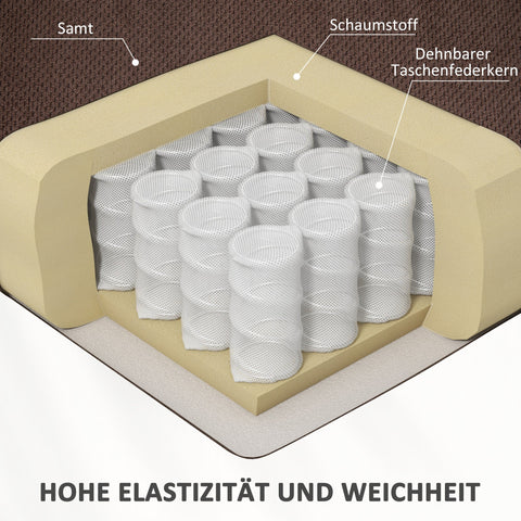 Rootz Stand-Up Recliner Chair - Massage Chair - Heated Chair - Cozy Comfort - 92W x 102D x 104H cm - Brown Velvet Finish