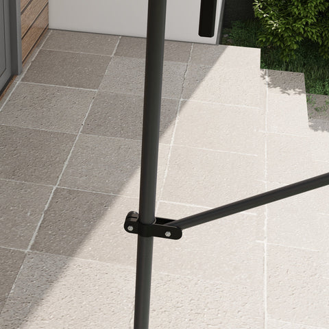 Rootz Freestanding Manual Extendable Awning - Outdoor Sunshade - Retractable Blind - UV Protection - 2.5m x 1.2m x 2.1-3m