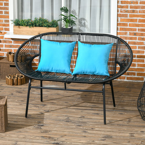 Rootz Garden Bench 2-Seater - Outdoor Sofa - Patio Bench - Comfortable Seating - 132L x 72B x 83H cm