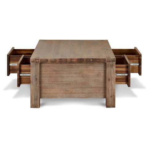 Rootz Coffee Table - Rectangular Center Table - Living Room Table - Solid Acacia Wood - Timeless Design - Exceptional Durability - Easy Maintenance - 120cm x 75cm x 45cm