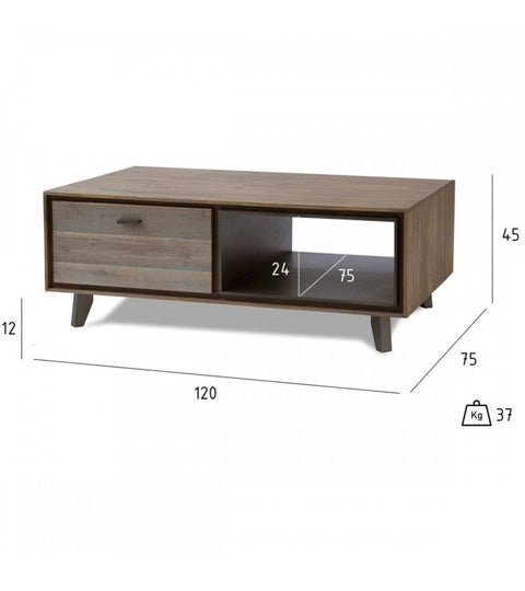 Rootz Coffee Table - Stylish Center Table - Elegant Living Room Furniture - Durable, Spacious, Easy Maintenance - 120cm x 75cm x 45cm