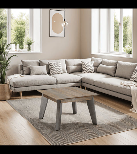 Rootz Coffee Table - Accent Table - Living Room Table - Solid Acacia Wood - Durable - Modern Elegance - Easy Maintenance - 70cm x 70cm x 45cm