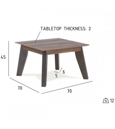 Rootz Coffee Table - Accent Table - Living Room Table - Solid Acacia Wood - Durable - Modern Elegance - Easy Maintenance - 70cm x 70cm x 45cm