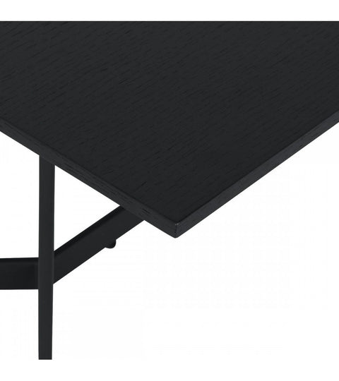 Rootz Coffee Table - Modern Centerpiece - Elegant Coffee Table - Durable, Spacious, Versatile - Black Oak Veneer, Metal, MDF - 140cm x 80cm x 52cm